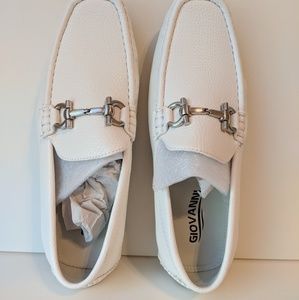 Men's white loafers